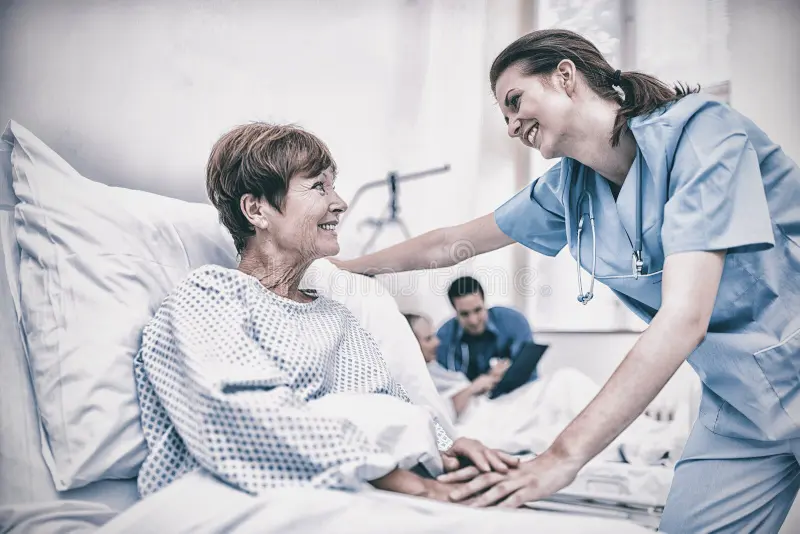 A healthcare professional supporting a patient